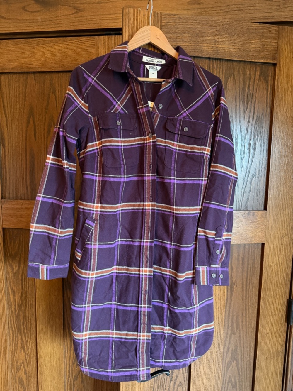 Duluth Trading Co Purple Plaid Utility Shirt Jacket